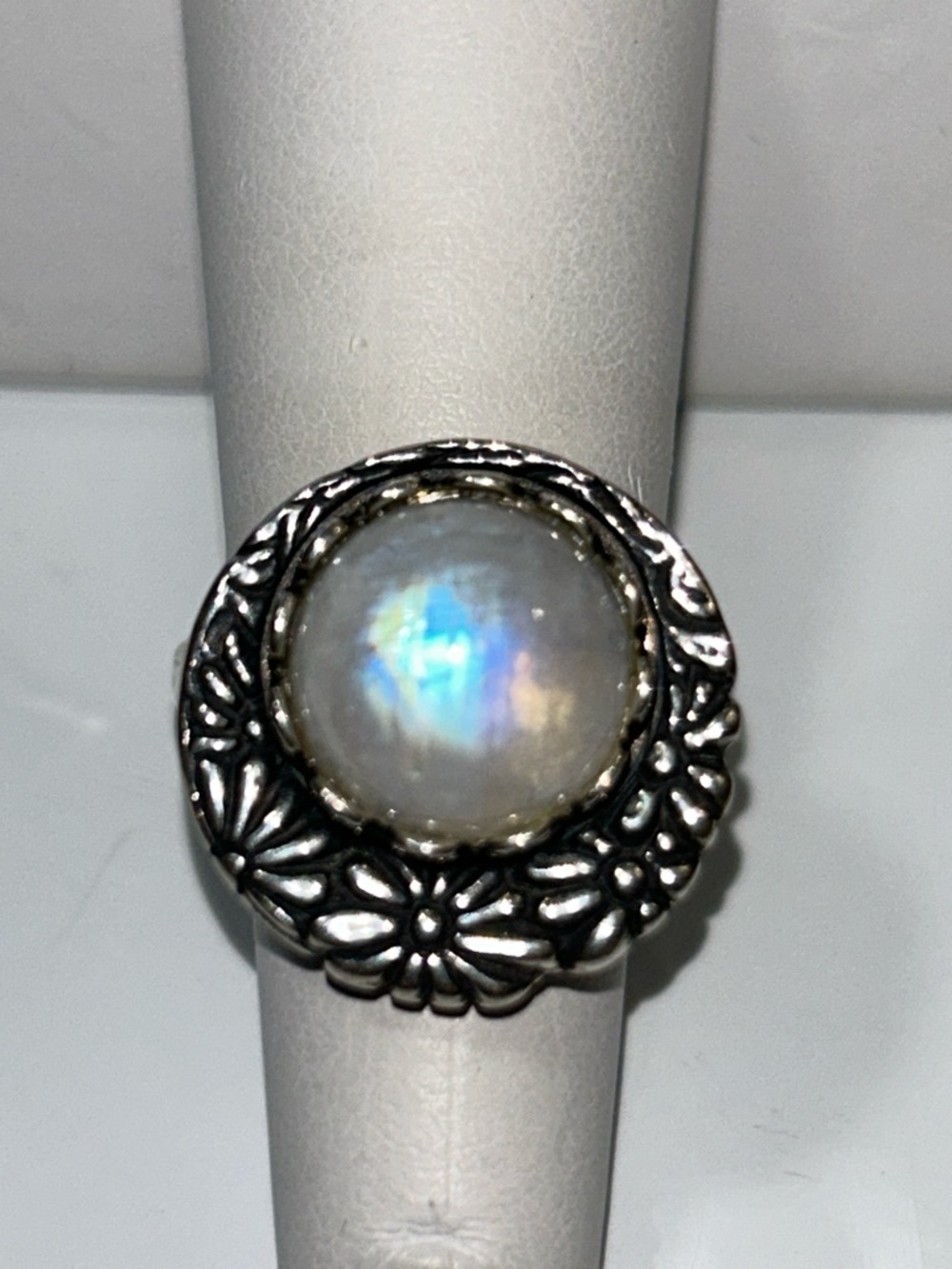 NWT Passage To Israel Sterling Silver Genuine Moonstone Gemstone Spinner Ring